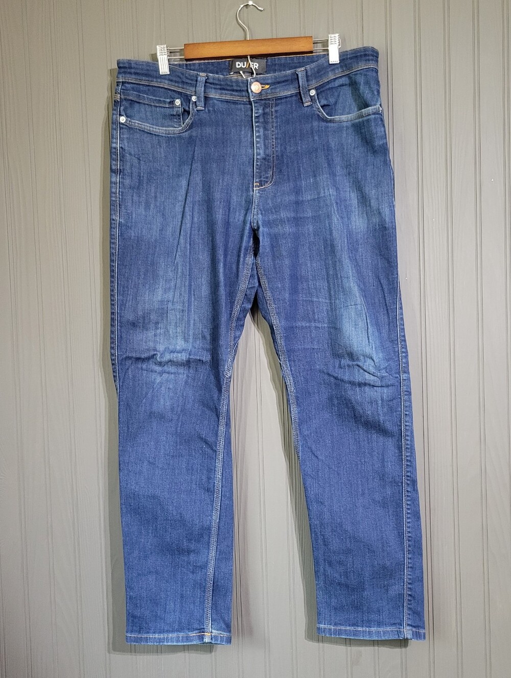 DU/ER Denim Jeans L2X Athletic Straight Fit Dark Wash Blue Men's 36x32